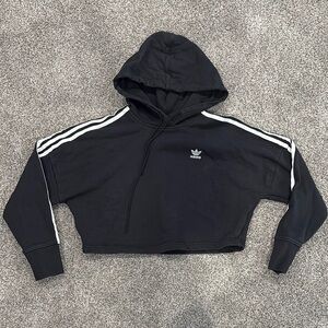 Adidas Crop Top Black Hoodie